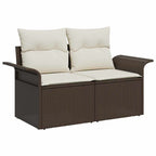 Gartensofa-set mit Speicher 10 pcs Grau Poly-Rattan