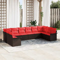 Gartensofa-set mit Speicher 10 pcs Beige Poly-Rattan