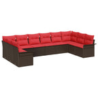 Gartensofa-set mit Speicher 10 pcs Beige Poly-Rattan