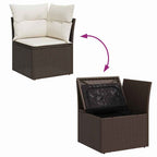 Gartensofa-set mit Speicher 11 pcs Grau Poly-Rattan