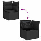 Garten-Sofa-Set mit Kissen 11 pcs Beige Poly Rattan