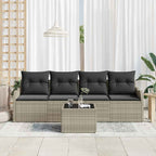 Garten-Sofa-Set mit Kissen 5 pcs Hellgrau und Dunkelgrau