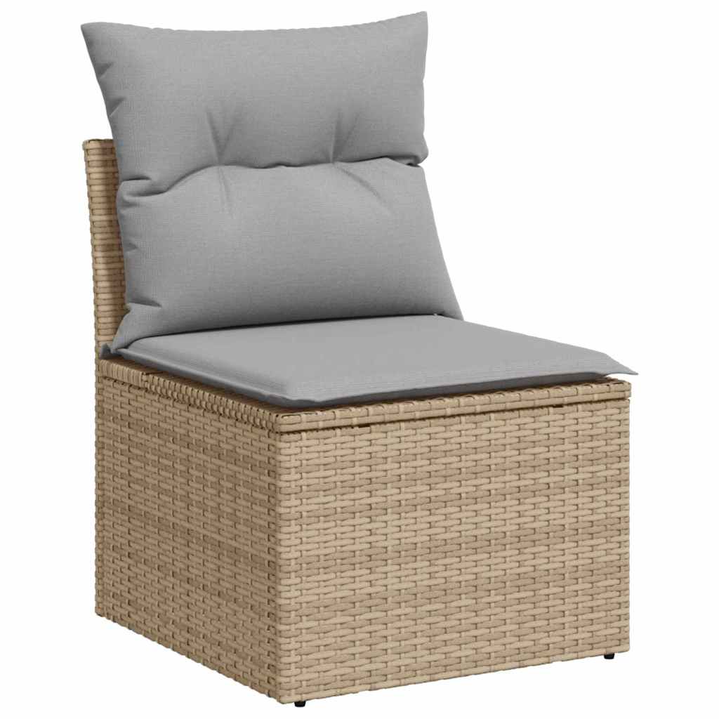 Garten-Sofa-Set mit Kissen mit Speicher 6 pcs Beige und Grau