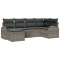 Sofa Set mit Kissen mit Speicher 6 pcs Grau Poly-Rattan