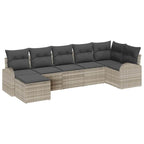 Sofa Set mit Kissen mit Speicher 7 pcs Hellgrau Poly-Rattan