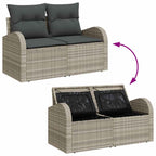 Sofa Set mit Kissen mit Speicher 8 pcs Hellgrau Poly-Rattan