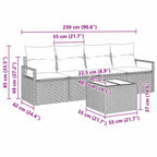 Sofa Set mit Kissen mit Speicher 5 pcs Schwarz Poly-Rattan