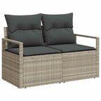 Garten-Sofa-Set mit Kissen 8 pcs Hellgrau und Dunkelgrau