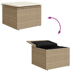 Sofa Set mit Kissen 5 pcs Beige und Creme Poly-Rattan