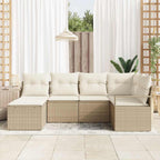 Sofa Set mit Kissen 6 pcs Beige und Creme Poly-Rattan