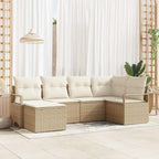 Sofa Set mit Kissen 8 pcs Beige und Creme Poly-Rattan