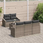 Sofa Set mit Kissen mit Speicher 6 pcs Grau Poly-Rattan