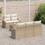 Sofa Set mit Kissen 6 pcs Beige und Creme Poly-Rattan