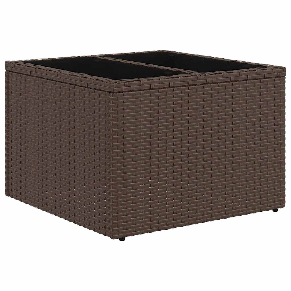 Sofa Set mit Kissen 7 pcs Braun und Creme Poly-Rattan