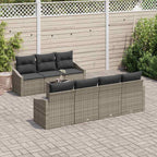 Sofa Set mit Kissen mit Speicher 8 pcs Grau Poly-Rattan