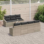 Sofa Set mit Kissen 8 pcs Hellgrau und Dunkelgrau Poly-Rattan