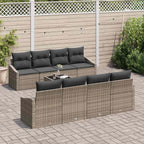 Sofa Set mit Kissen mit Speicher 7 pcs Grau Poly-Rattan