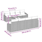 Sofa Set mit Kissen mit Speicher 7 pcs Grau Poly-Rattan