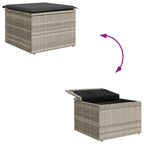 Sofa Set mit Kissen mit Speicher 4 pcs Hellgrau Poly-Rattan