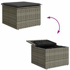 Sofa Set mit Kissen mit Speicher 5 pcs Grau Poly-Rattan