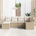 Garten Essgruppe mit Kissen mit Speicher 6 pcs Beige und Creme