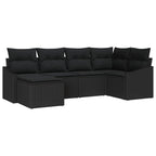Garten Essgruppe mit Kissen mit Speicher 6 pcs Schwarz