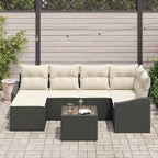 Garten Essgruppe mit Kissen mit Speicher 7 pcs Braun und Creme
