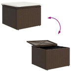 Garten Essgruppe mit Kissen mit Speicher 6 pcs Braun und Creme