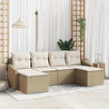 Garten Essgruppe mit Kissen mit Speicher 6 pcs Beige und Creme
