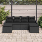 Garten Essgruppe mit Kissen mit Speicher 6 pcs Schwarz