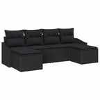 Garten Essgruppe mit Kissen mit Speicher 6 pcs Schwarz