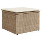 Gartensofa-set mit Kissen 8 pcs Beige und Creme Poly-Rattan