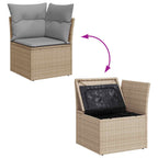Gartensofa-set 7 pcs Beige und Hellgrau Poly-Rattan