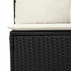 Gartensofa-set 10 pcs Schwarz und Creme Poly-Rattan