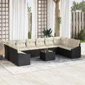 Gartensofa-set mit Speicher Braun und Creme Poly-Rattan