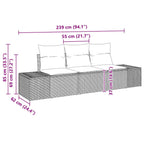 Gartensofa-set mit Speicher 3 pcs Hellgrau Poly-Rattan