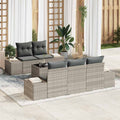 Gartensofa-set 6 pcs Hellgrau und Dunkelgrau Poly-Rattan