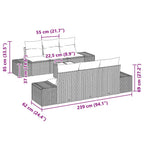 Garten-Sofa-Set mit Kissen 8 pcs Schwarz und Creme Poly-Rattan