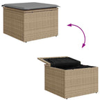 Garten-Sofa-Set mit Kissen 4 pcs Beige und Hellgrau Poly-Rattan