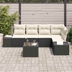 Gartensofa-set mit Speicher Braun und Creme Poly-Rattan
