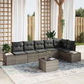 Gartensofa-set mit Speicher Hellgrau Poly-Rattan