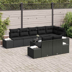 Gartensofa-set mit Speicher Schwarz Poly Rattan