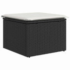 Garten-Sofa-Set mit Kissen 6 pcs Schwarz und Creme Poly-Rattan