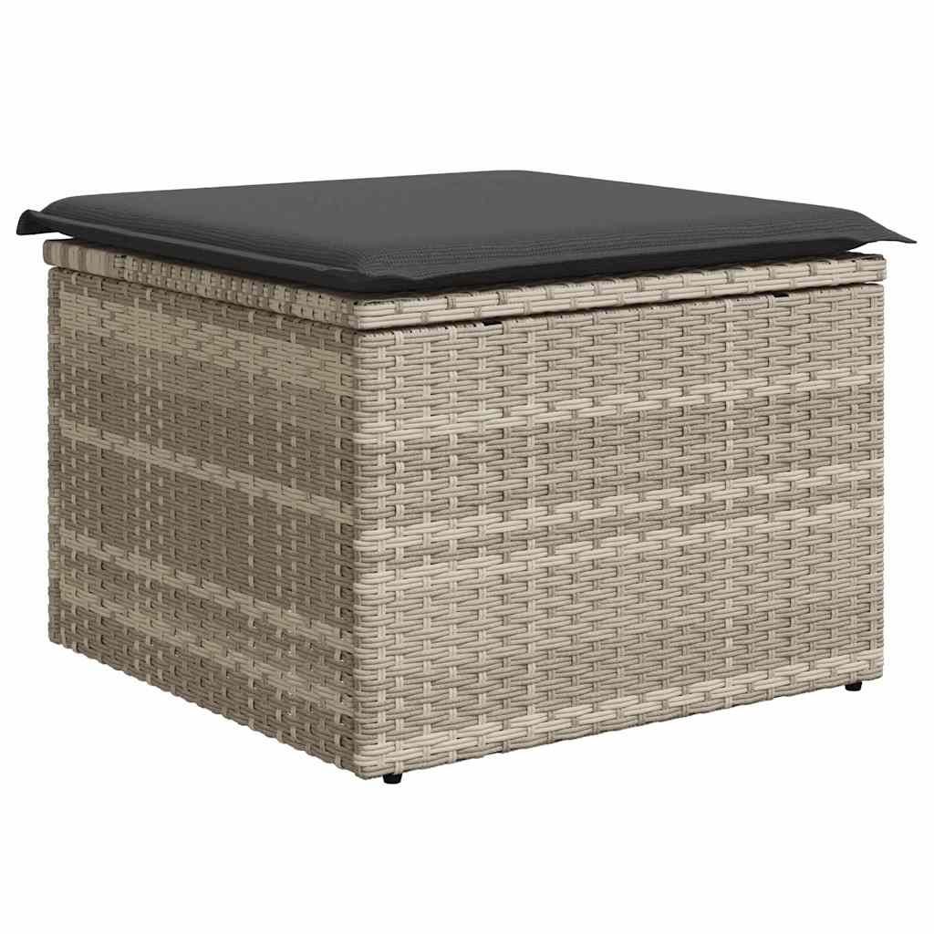 Garten-Sofa-Set mit Kissen 6 pcs Hellgrau Poly-Rattan