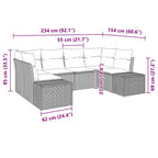 Gartensofa-set mit Speicher 6 pcs Schwarz Poly Rattan