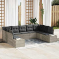 Gartensofa-set mit Kissen 9 pcs Hellgrau Polyrattan