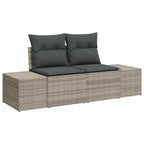 Gartensofa-set mit Kissen 9 pcs Hellgrau Polyrattan
