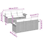 Gartensofa-set mit Speicher 7 pcs Schwarz Poly-Rattan