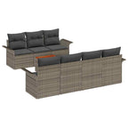 Gartensofa-set mit Speicher 8 pcs Grau Poly-Rattan