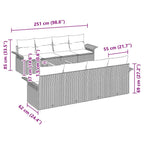 Gartensofa-set 9 pcs Beige und Hellgrau Poly-Rattan